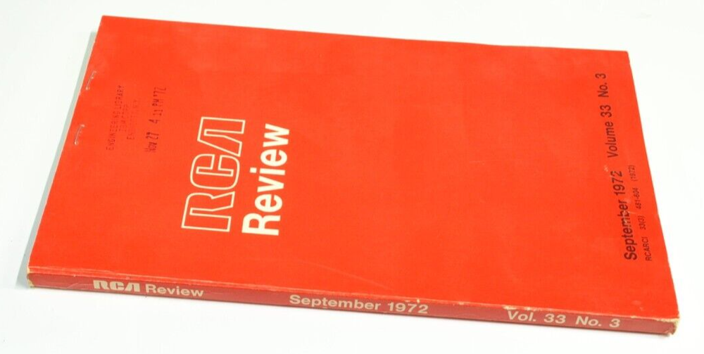 RCA Review a technical journal Sept 1972 Vintage Electronics