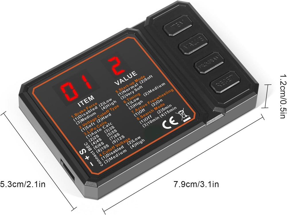 Portable Brushless Speed Controller Programming Card for Car and Helicopter Mode