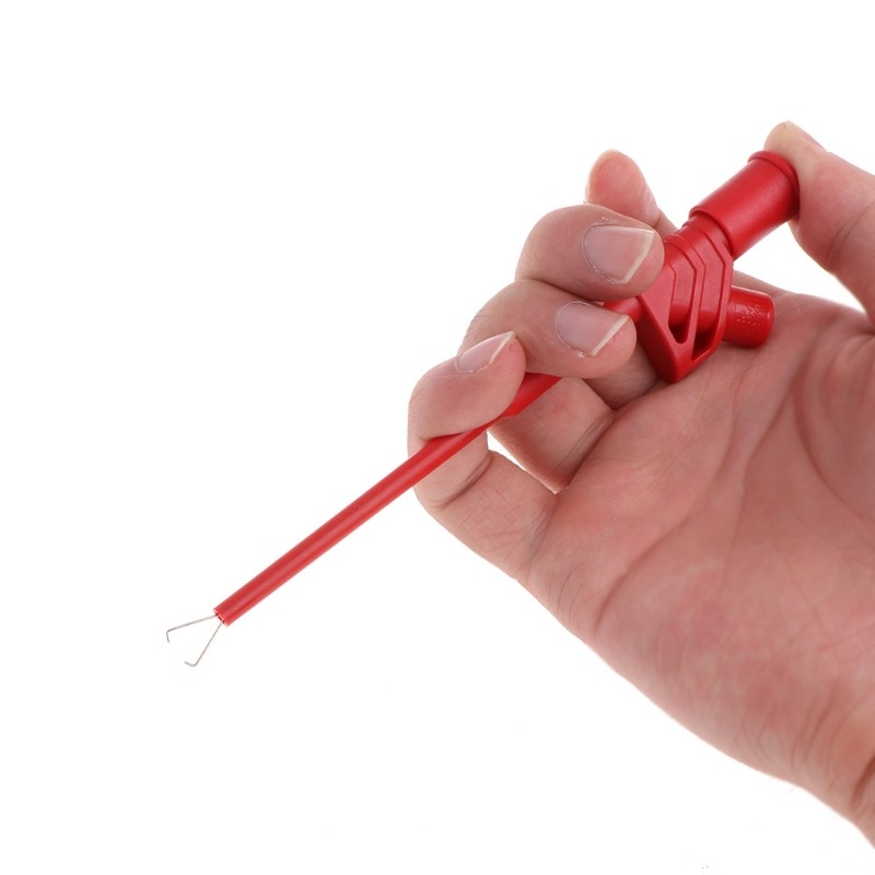 Insulated Test Hook Clip 1000V Testing Probe Instrument High Voltage 4mm Socket