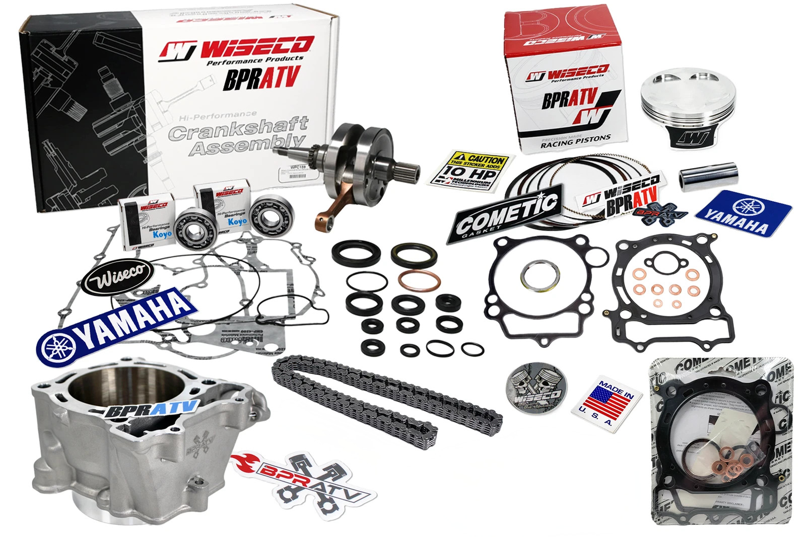 Yamaha YFZ450 YFZ 450 Engine Rebuild Kit Wiseco Crank Piston Cylinder Stock Bore