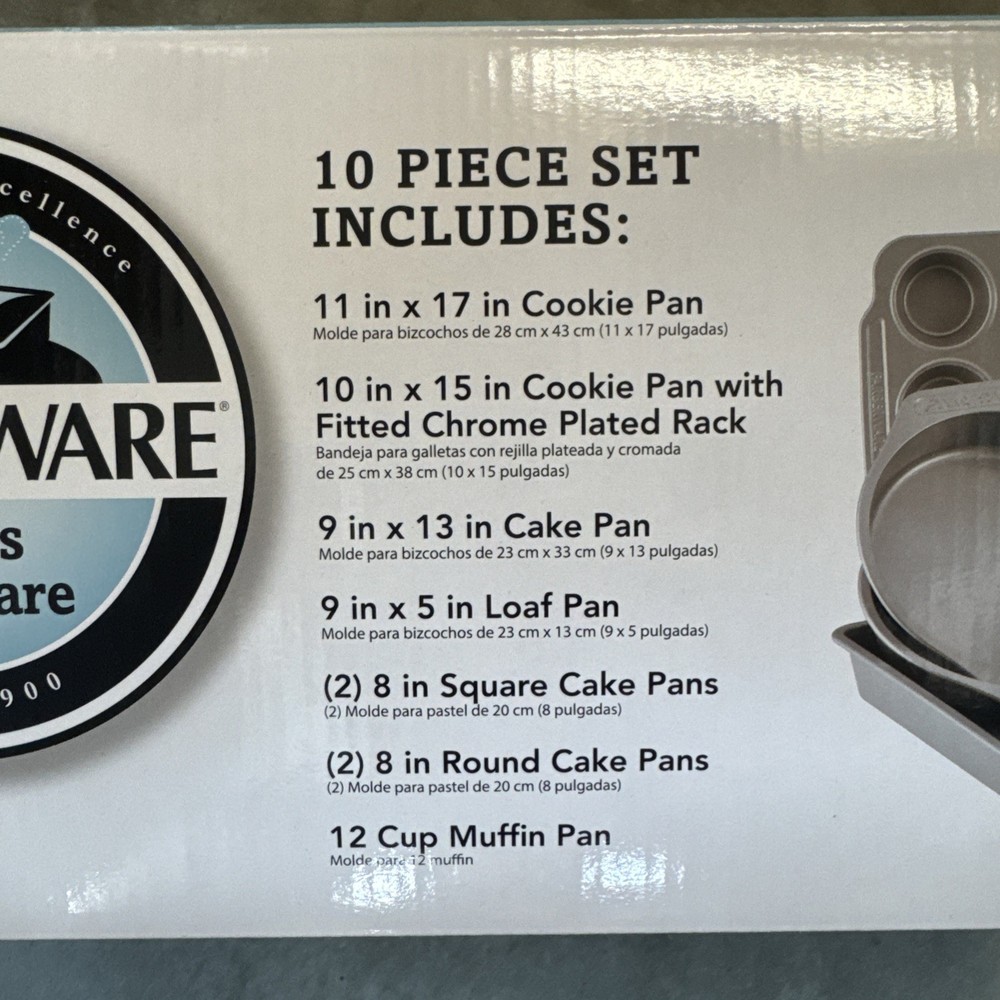 NEW! Farberware 10pc Nonstick Bakeware Set Gray Basics Bakeware Dishwasher Safe