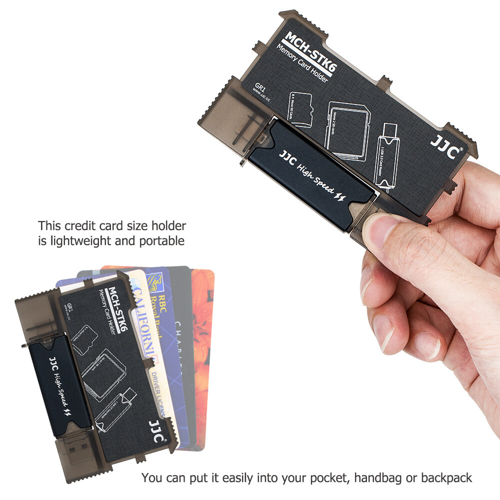 Memory Card Holder Case with USB 3.0 Reader for 2 SD SDXC SDHC 4 TF MSD Cards