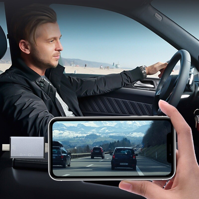 7-in-1 USB-C OTG Adapter SD TF Memory Card Reader Storage Box For iPhone Samsung