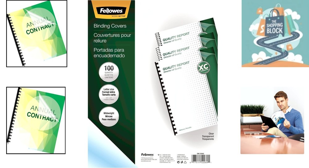 52089 Binding Presentation Covers, 8mil, Letter, 100 Pack, Clear
