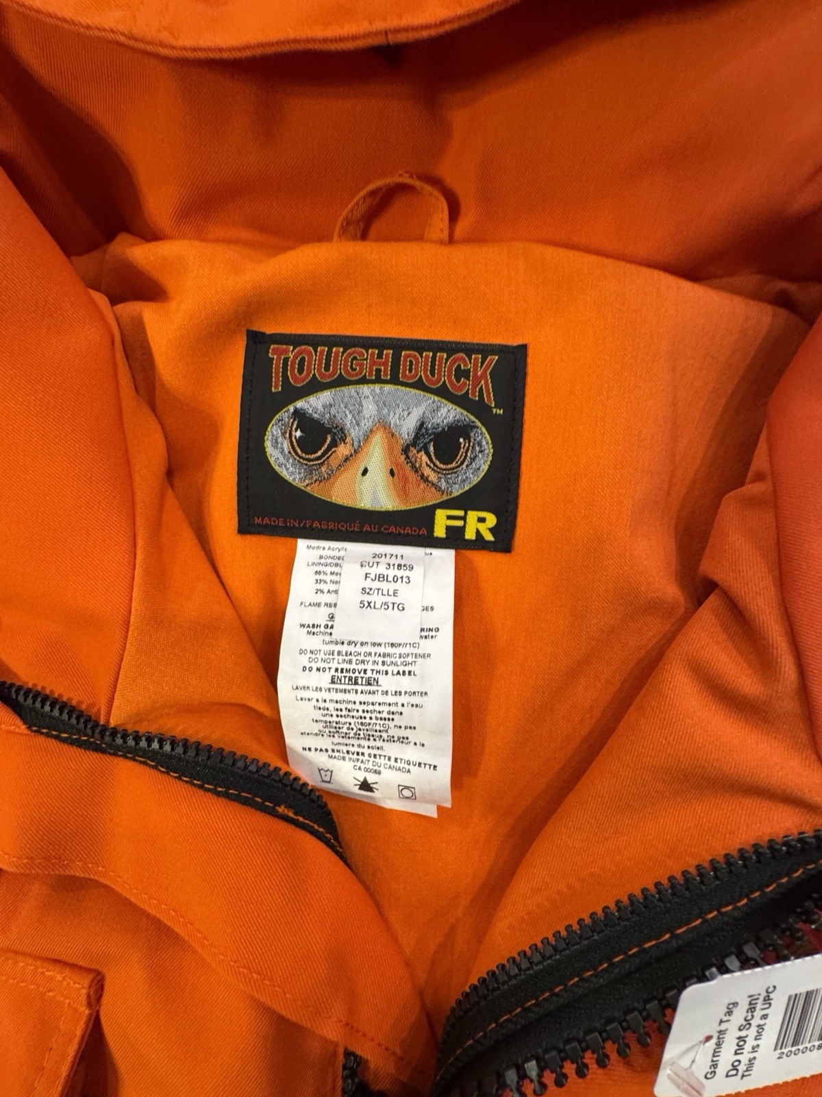 Tough Duck FJBL013 Men's Hi-Vis Hrc2 NFPA Glen Guard Safety Jacket Size 5X NWT