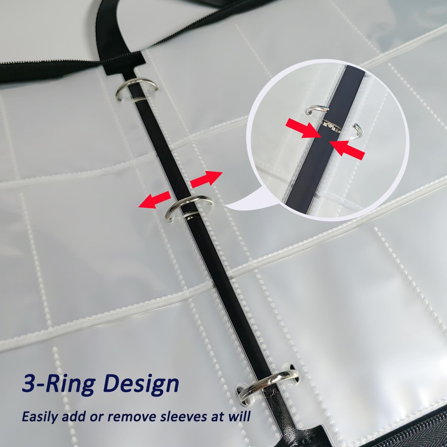 900-Pocket Trading Card Binder - 9-Pocket Pages, Zip Closure, 50 Sleeves