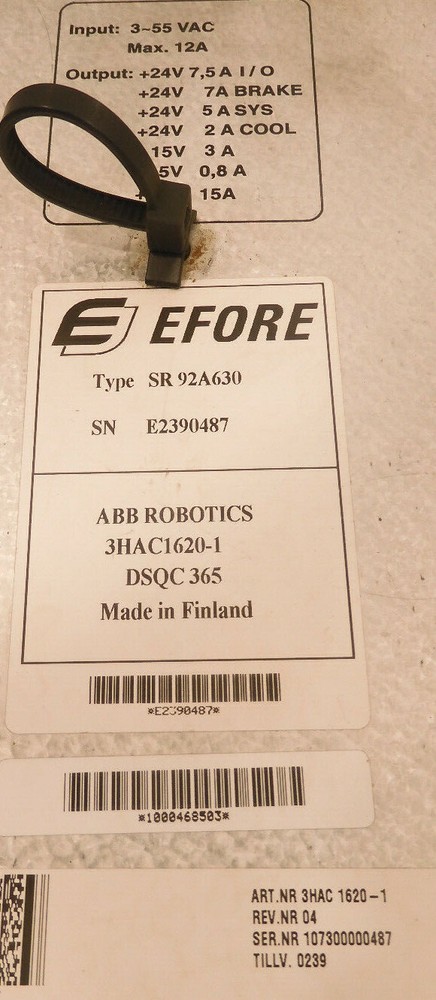 SR 92A630, EFORE, DSQC365, ABB, 3HAC1620-1