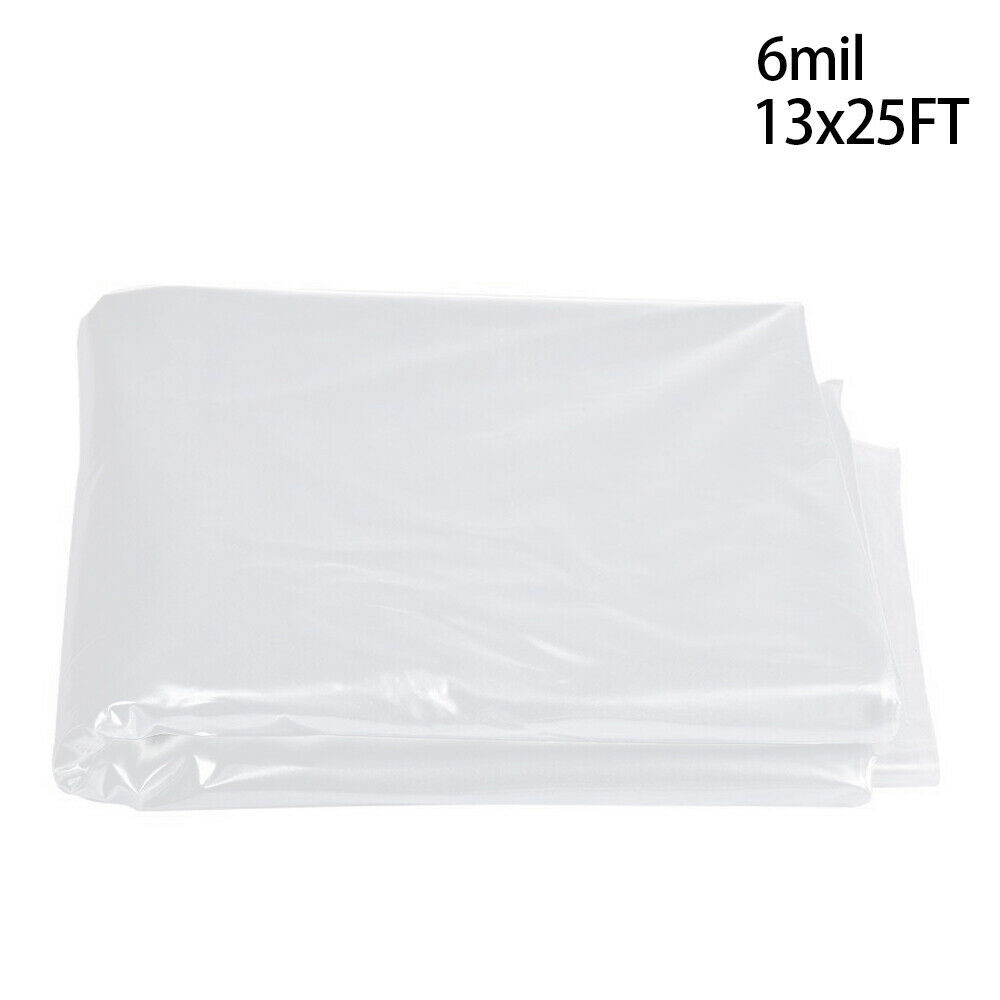 6mil 5yr Clear Greenhouse Plastic Cover Poly Film 13-30ft Width x Various Length
