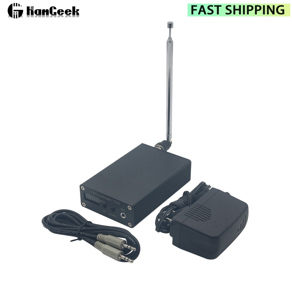 PLL Stereo FM MP3 Transmitter Mini Radio Station w/ Adapter Antenna Shield Wire