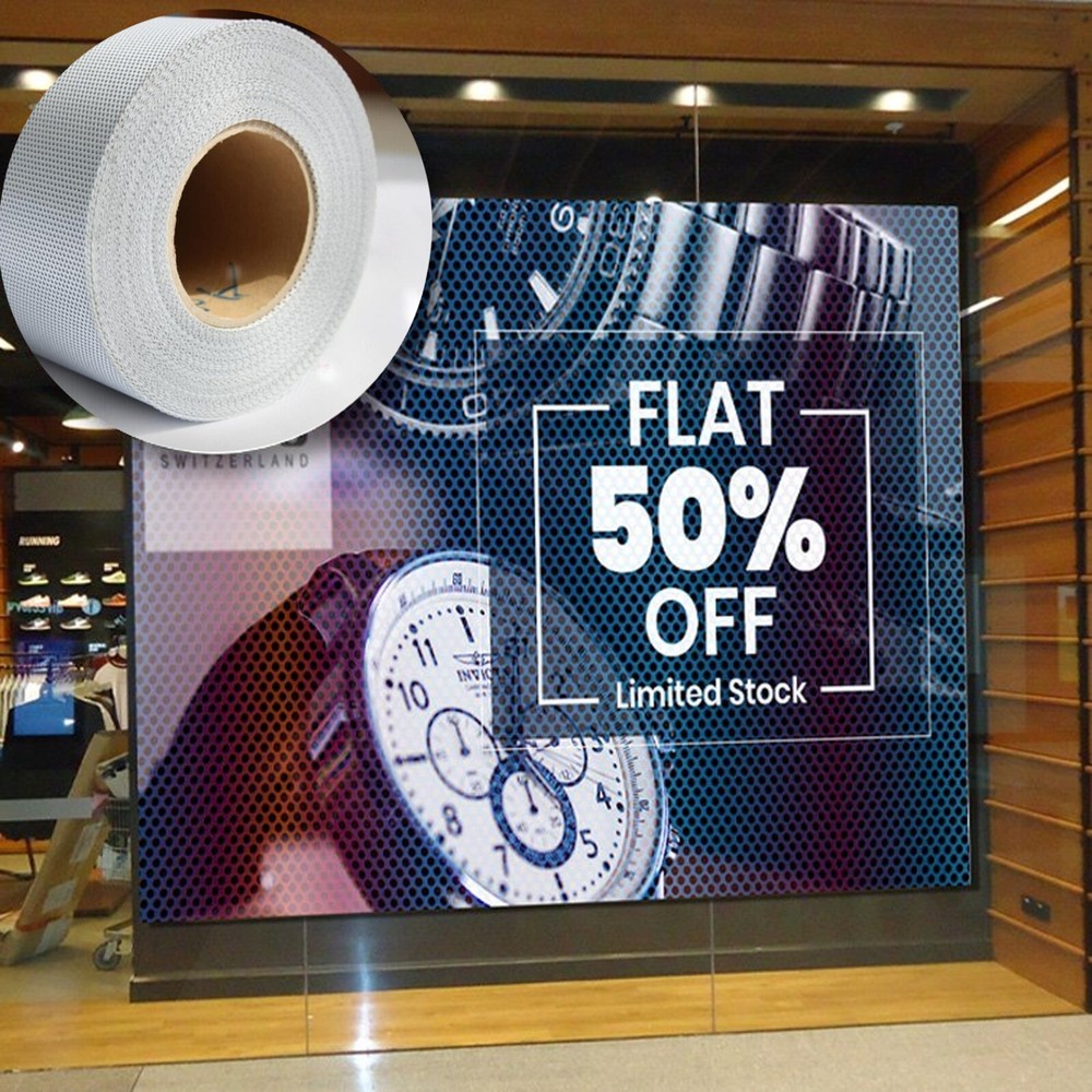 Perforated One Way Vision Window Graphics Large Format Printing Vinyl 60"x100ft.