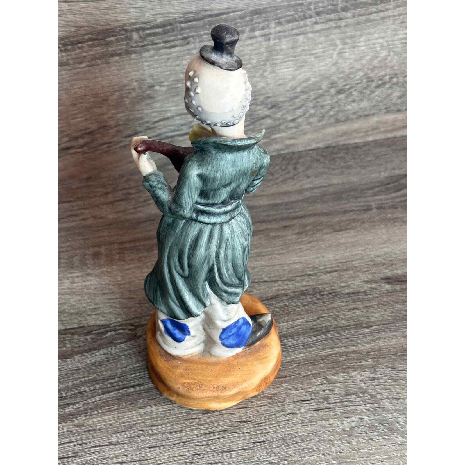Vintage Ceramic Circus Clown Playing Mandolin Hand Painted