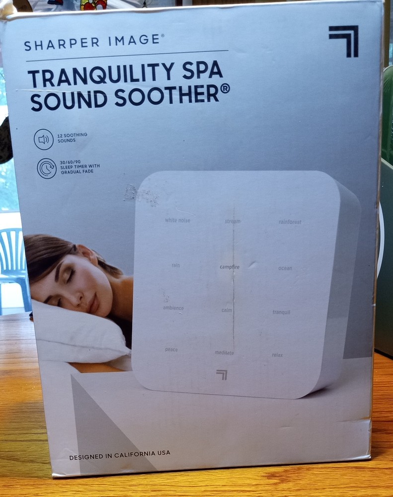 Sharper Image Tranquility Spa Sound Soother 12 Calming Sounds Automatic Timer