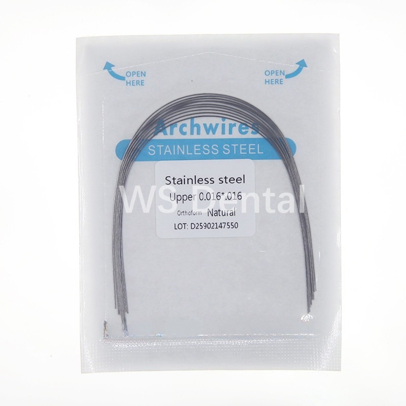 100Pc Ortho Dental Arch Wire S.S Natural Stainless Steel Wires Round Rectangular