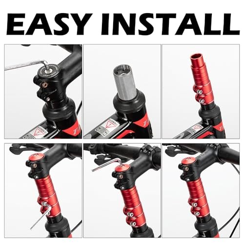 Bike Stem Riser - 3 Pack - Adjustable Height Bike Fork Stem Extender,