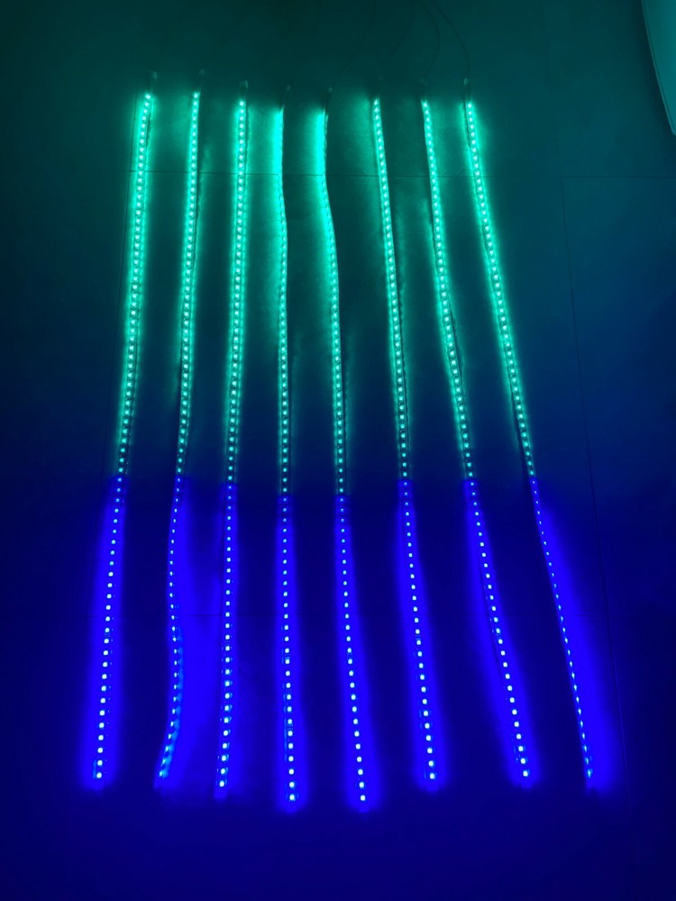 8PCS 4FT SET Single Row LED Chasing Flow IP68 LED Strips Lights Bluetooth+Remote