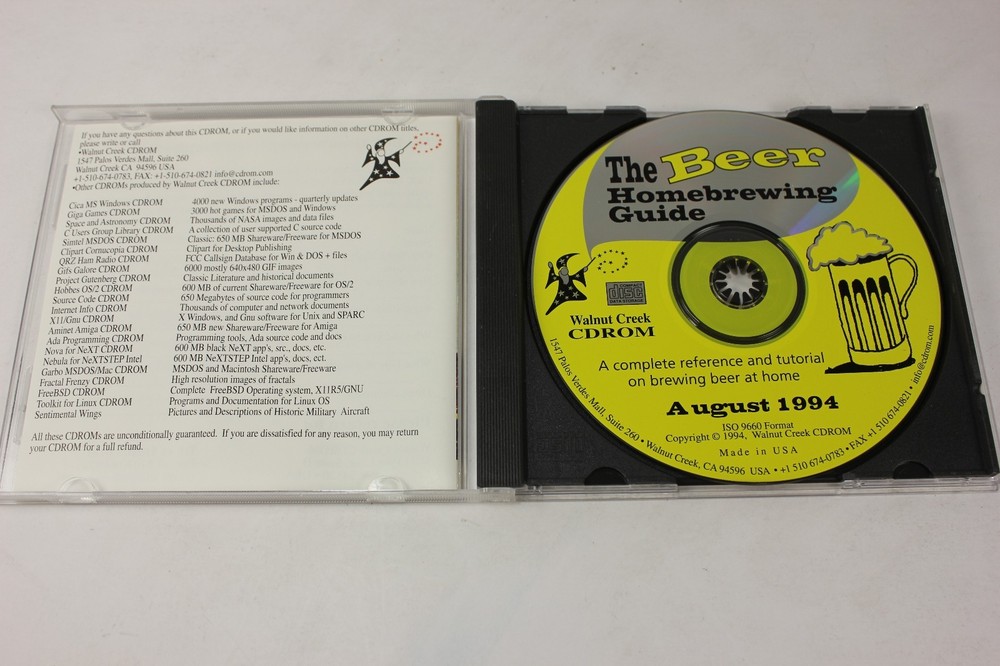 The Beer Homebrewing Guide Windows PC Software 1994 CD-ROM Brewing Reference