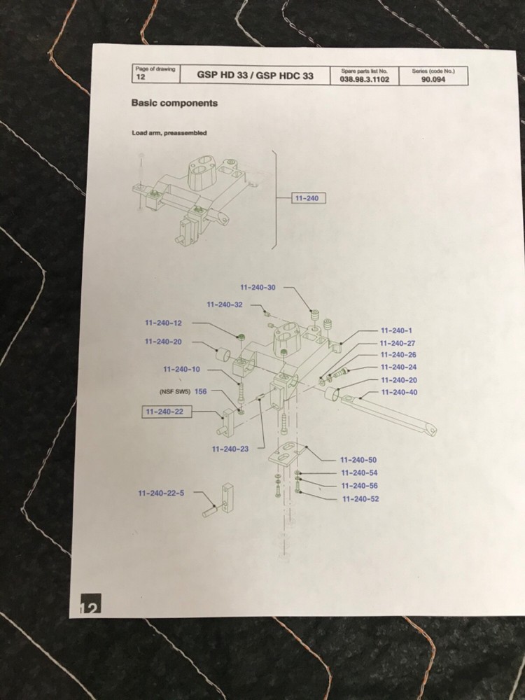 BIZERBA GSP MEAT SLICER LOAD ARM