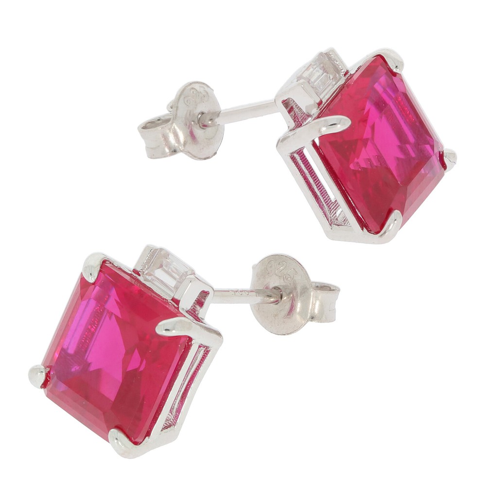 Sterling Silver Semi Mount Earrings Setting Emerald OCT 9X9mm