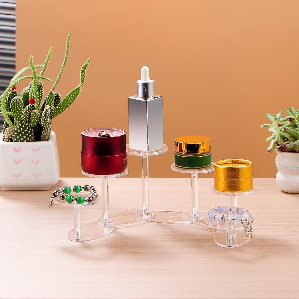 Acrylic Display Riser Stands,Deformable Round Display Rack Adjustable Acrylic...