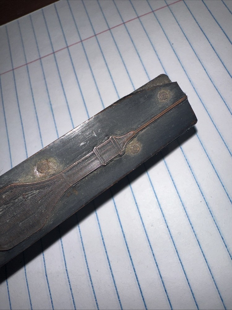 Print Block ( Old Needle Syringe ) Copper Face Nice Image!!