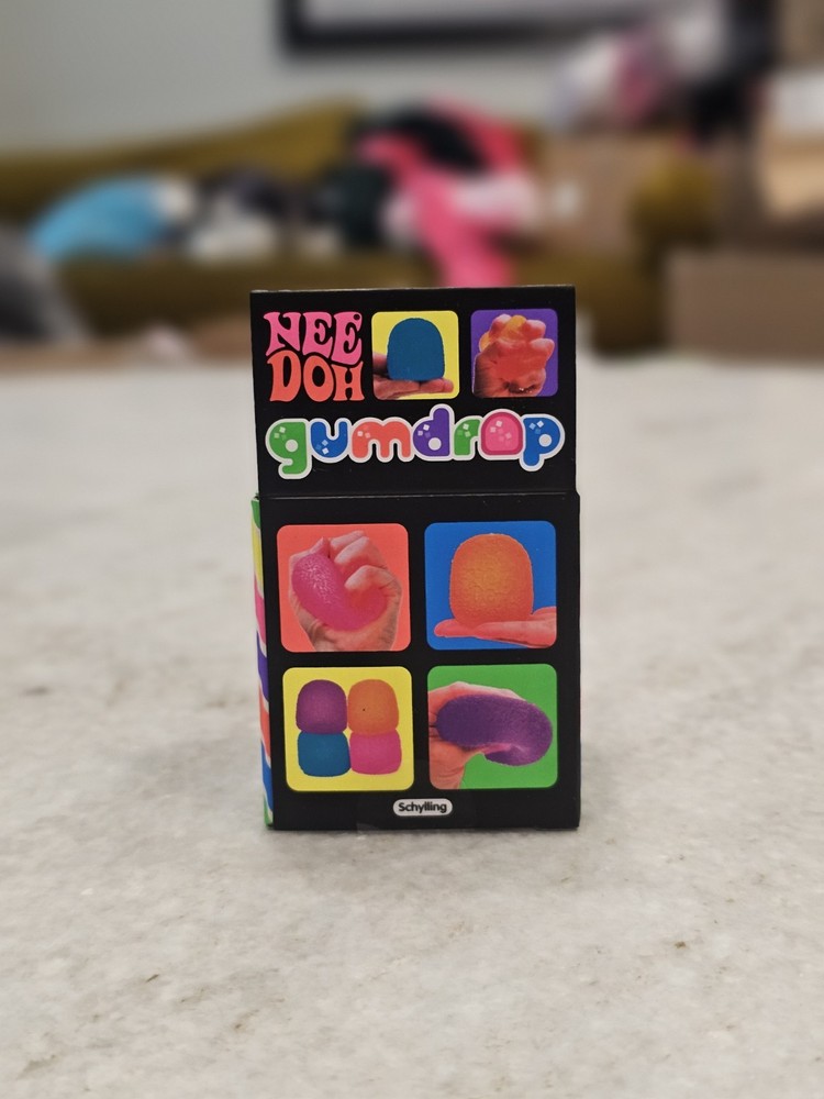 Nee Doh Gumdrop Super Solid Squish Needoh Gum Drop Blue RARE