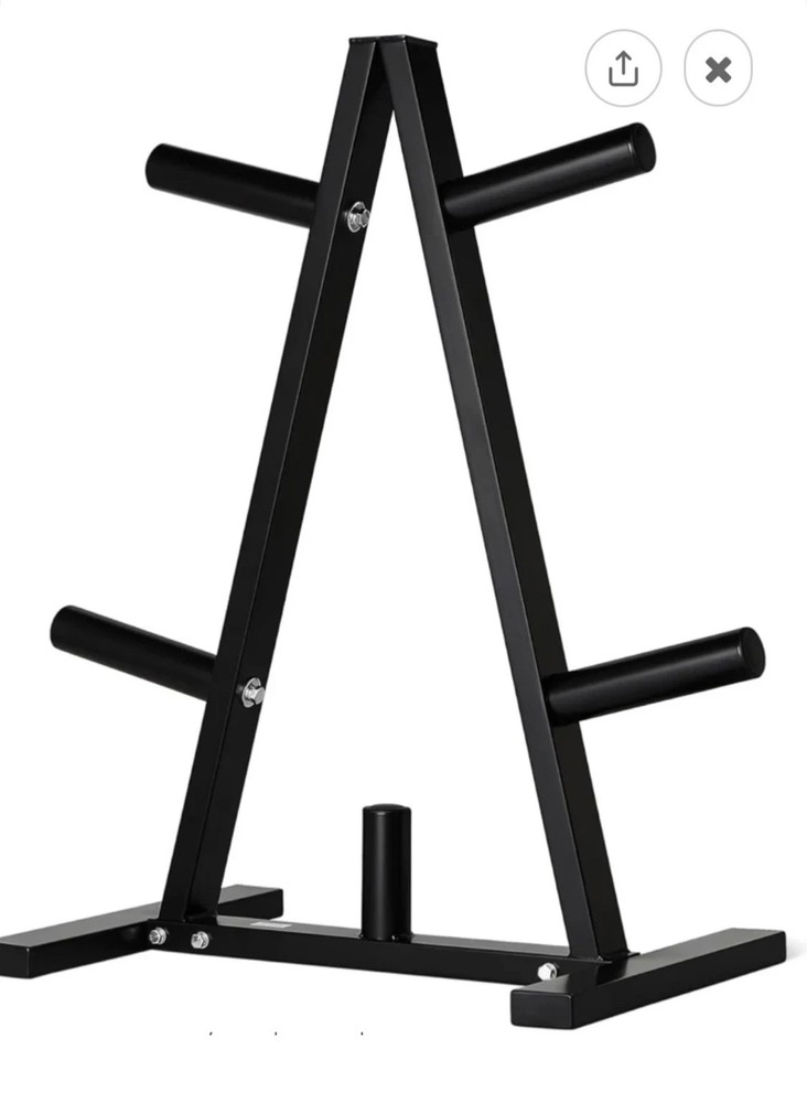 AMAZON BASICS WEIGHT PLATE TREE RACK 300 LBS - BLACK
