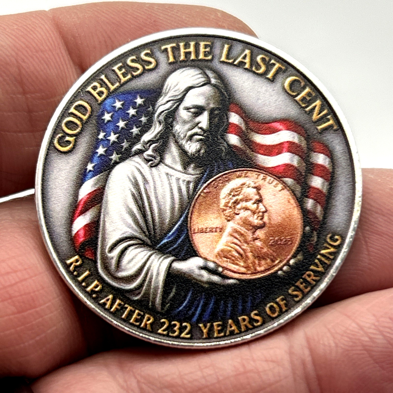 The Last Cent Tribute RIP 232 Years *Philadelphia Penny (2D Flat) Coin Medal