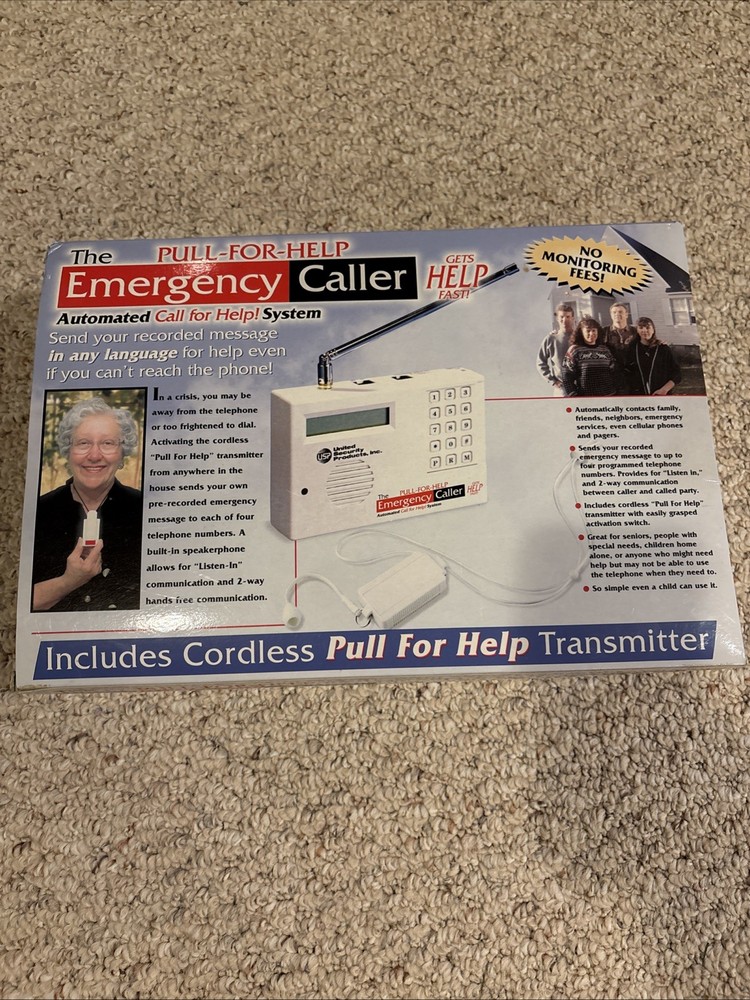 PULL-FOR-HELP Emergency Caller automated system United Security transmitter box