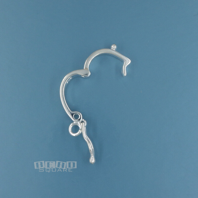 Sterling Silver Hinged Pendant Bail Clasp Connector / Enhancer, Open Loop #33318