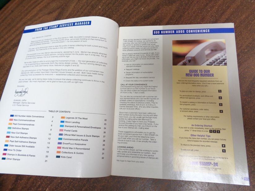 Marilyn Monroe featured on cover Stamps etc USPS stamp catalogue April-June 1995