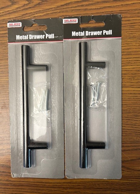 2 Tool Bench Black Metal Drawer Pull Handles NEW