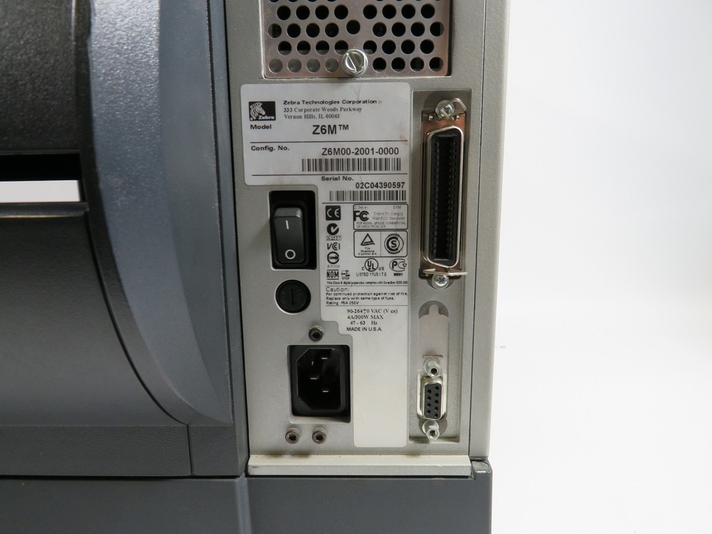 Zebra Technologies Z6M00-2001-0000 Barcode Label Printer USED