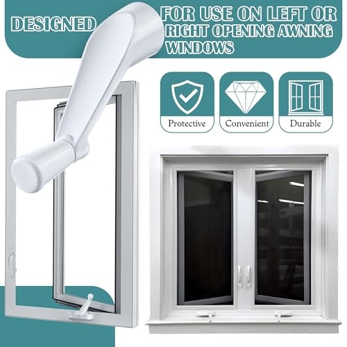 Pack 3/8'' Spline Socket Crank Handle with Tee Handle Casement Operator, 4