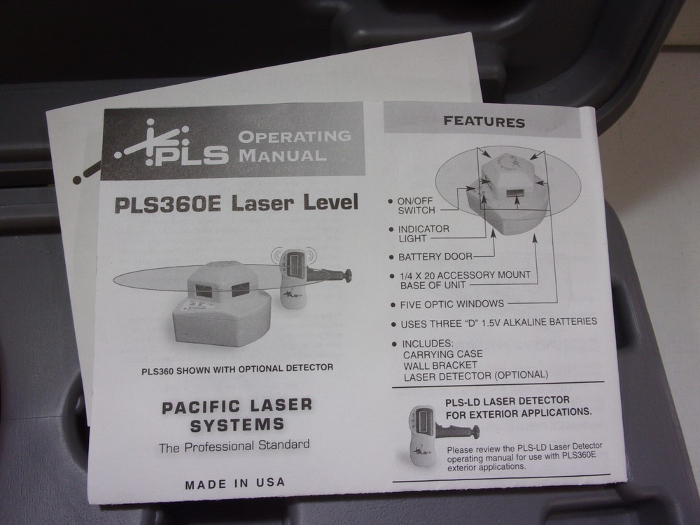 PLS LASER LEVEL WITH BRACKET & CASE # PLS360 ..
