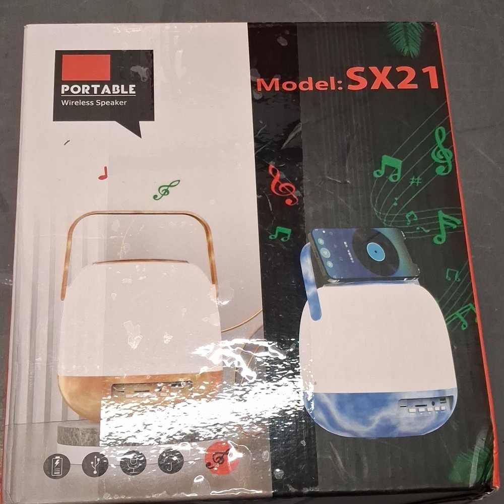 Portable SX21 Wireless Speaker White USB Input Microphone