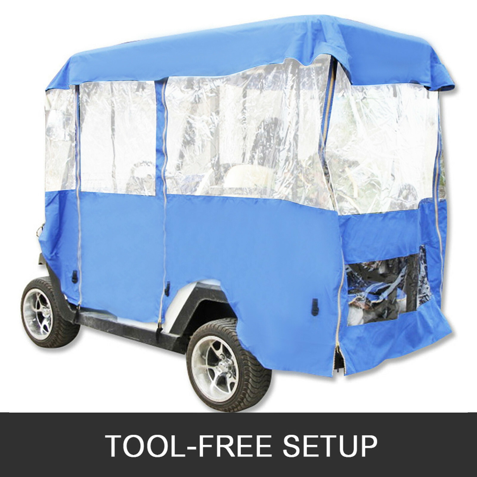 4 Passenger Golf Cart Cover Driving Enclosure Waterproof Person Roll-up Door