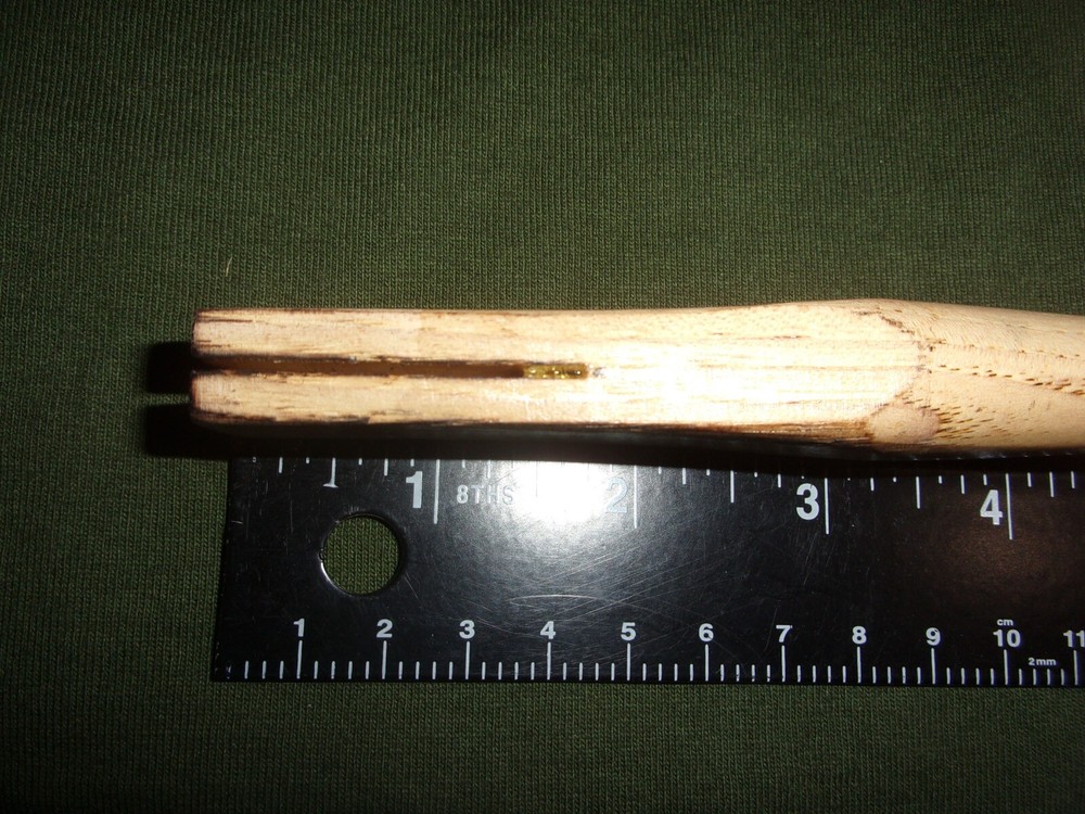 14 INCH BROWN SOLID WOOD TOOL REPLACEMENT HANDLE W/ 1 IN. RECTANGLE HEAD W/SLOT