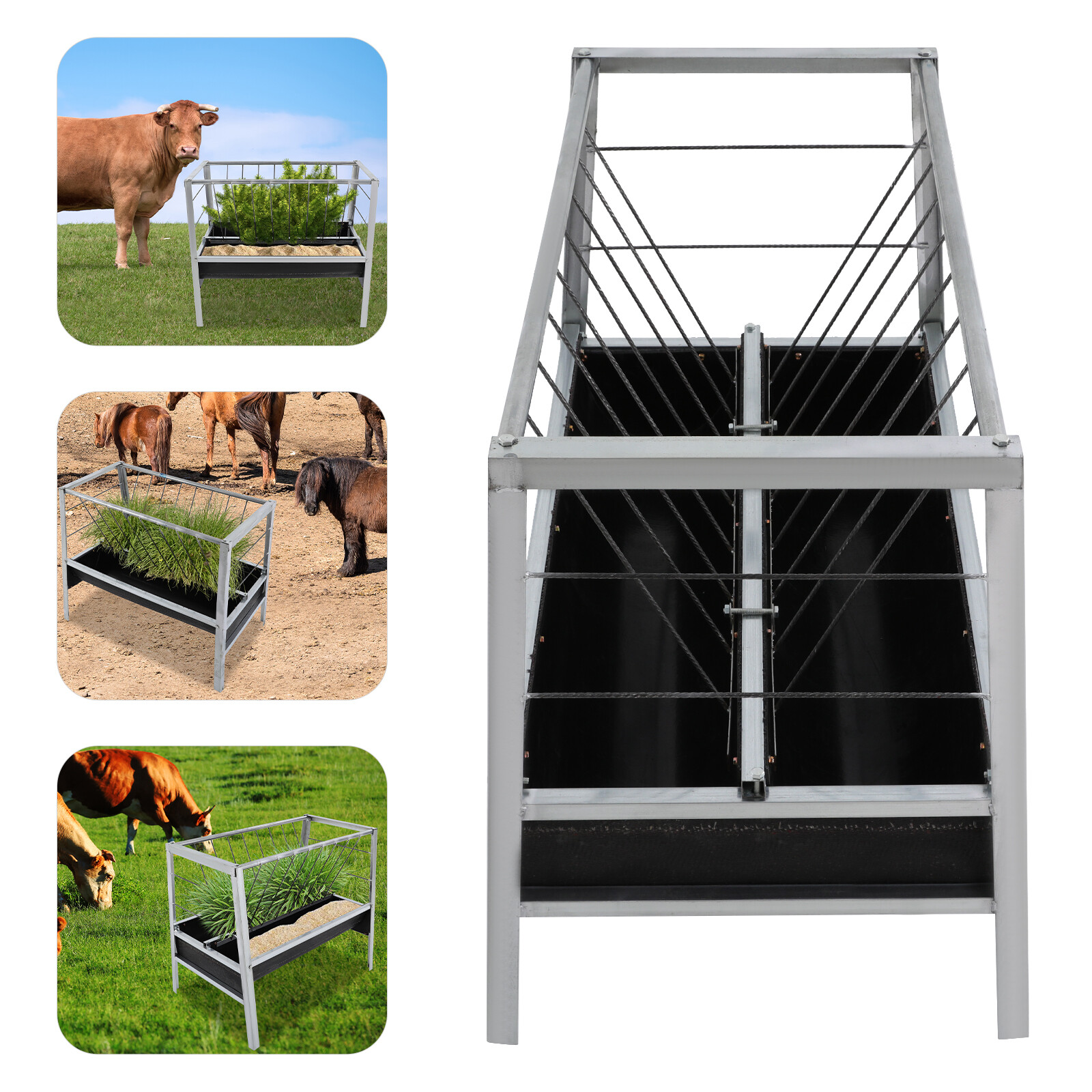 Heavy Duty Iron Steel Pasture Hay Feeder 39" For Goats, Sheep, Miniature Horses