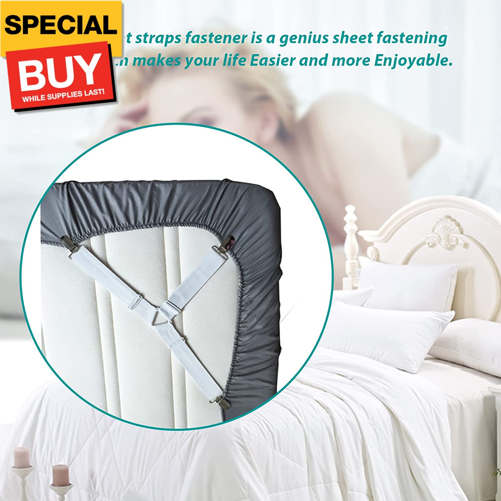 Bed Sheet Holder Straps Fitted Sheet Keepers Bedsheet Holders Fasteners - Elasti