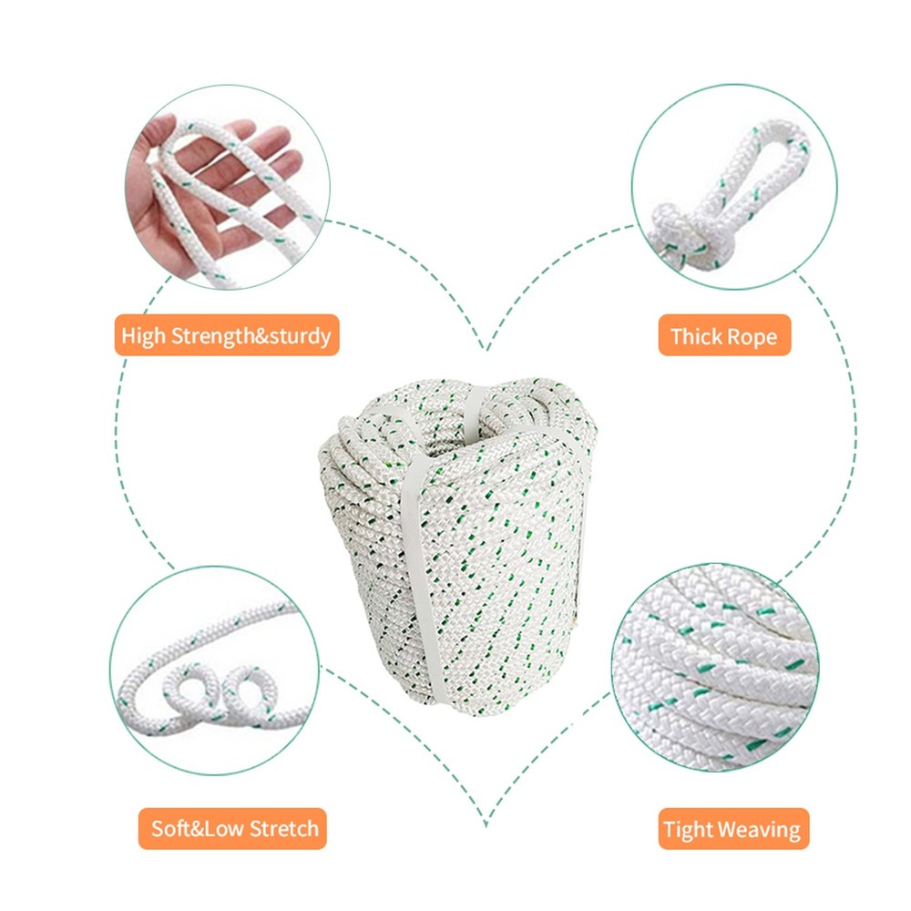 LABLT 4800 Lbs Breaking Strength Double Braid Polyester Rope 3/8" x 100'