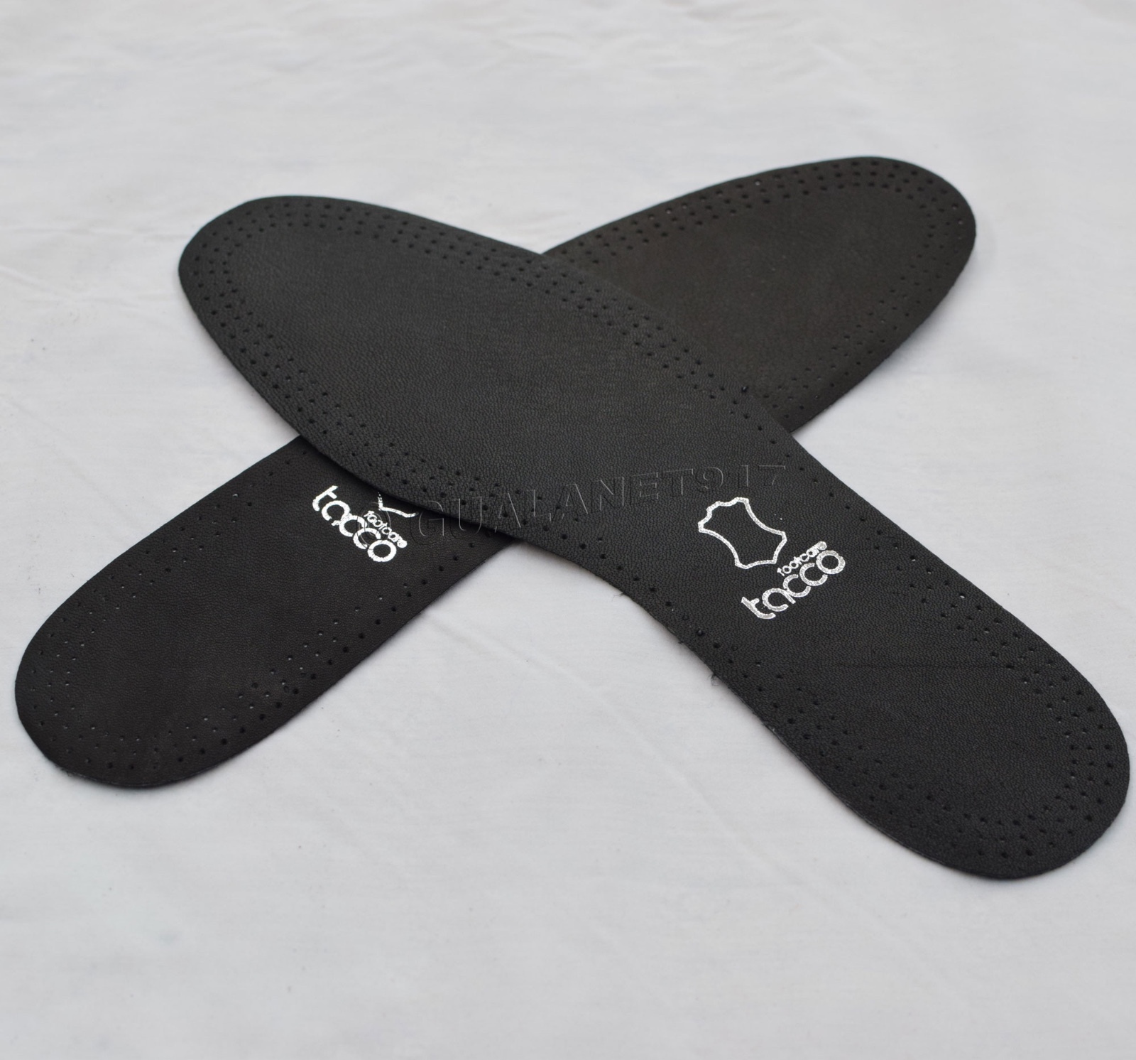 Taco 613 Luxus Comfort Leather Insoles Black / Tan Flat Shoe Inserts - ORIGINAL