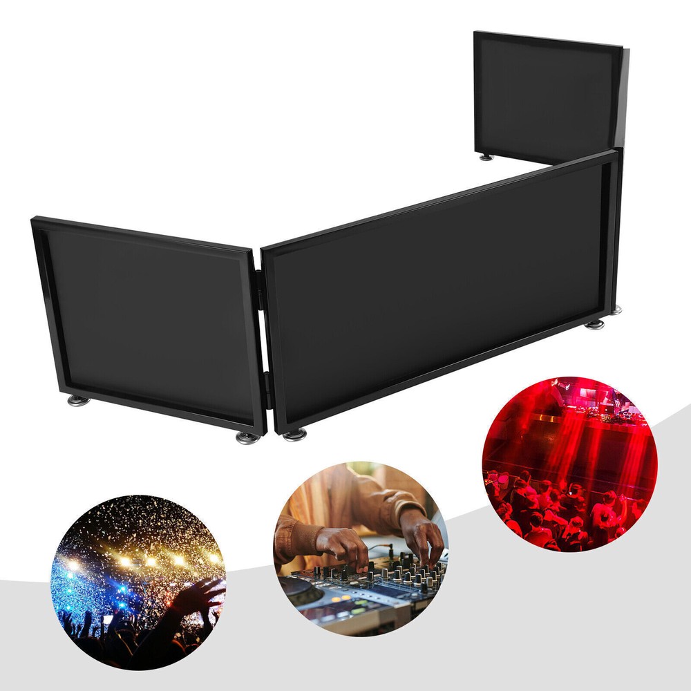 Portable Event Facade 4 Sections Tabletop DJ Booth Foldable Cover Screen] US