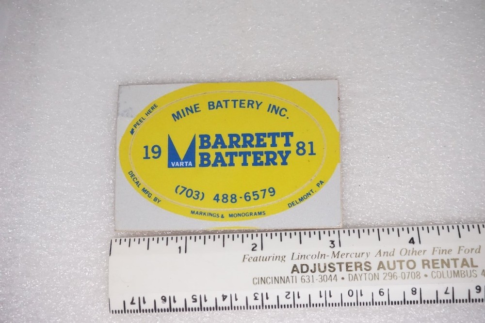 Barrett Battery Decal Sticker Mining Battery Varta