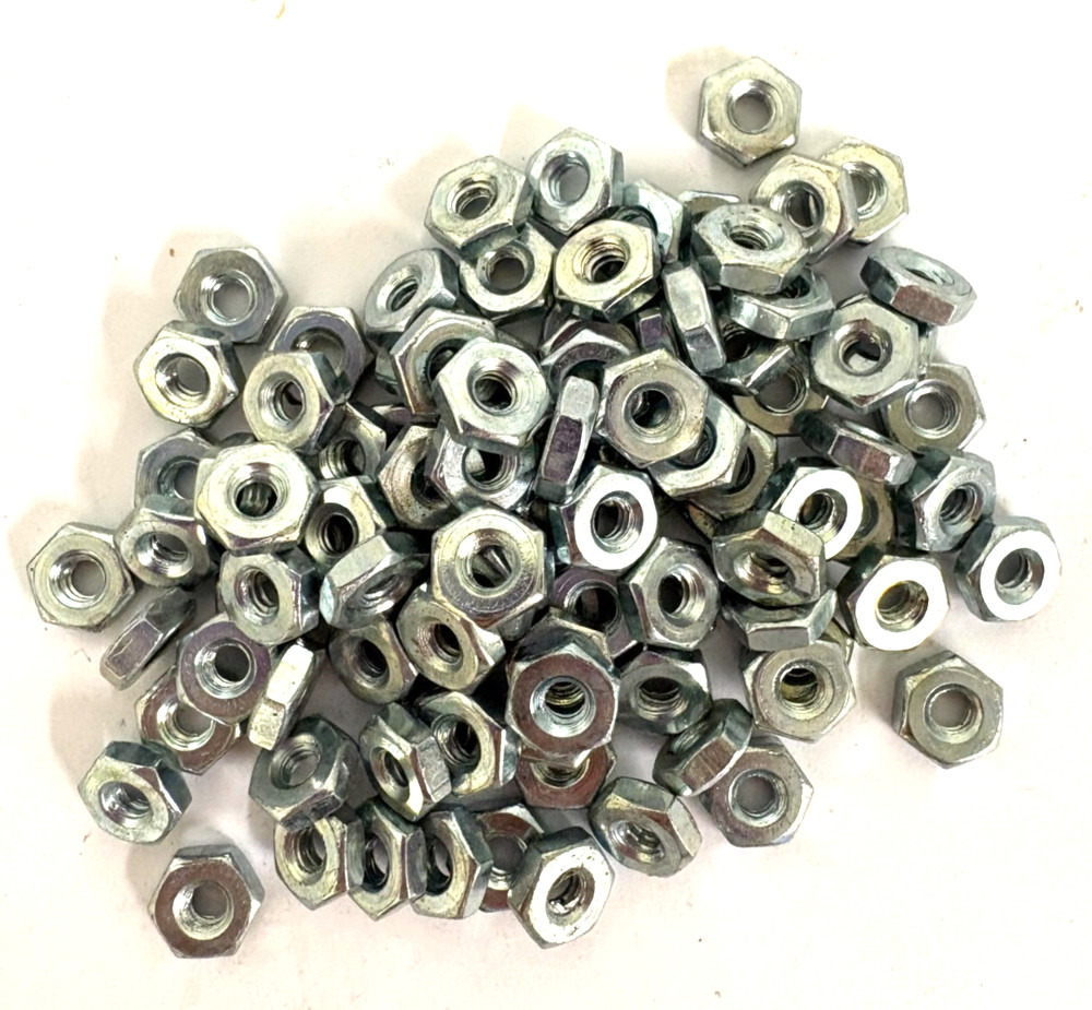6-32 MACHINE SCREW HEX NUTS ZINC GRADE 2 - 100PCS