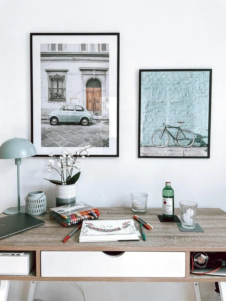 9X12 Picture Frame Black Display, Photos 9X12 Wood Picture, Frame 6X8 with Mat