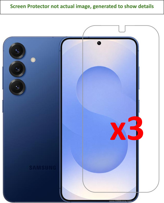 3x Samsung Galaxy S25 Screen Protector w/ cloth