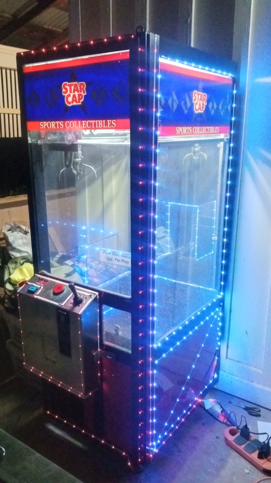 Claw Crane Arcade Machine Custom Black & Red LED Upgraded