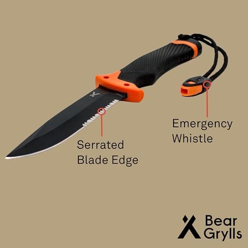 Ultimate Knife - Fixed Blade Knife, Full Tang with Serrated Edge, Fire