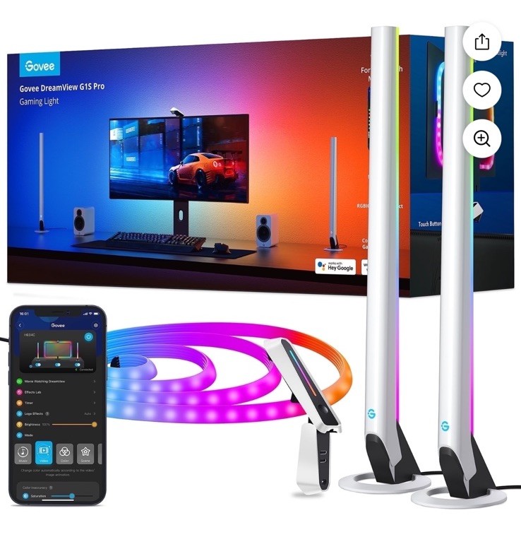 Govee DreamView G1S Pro Indoor LED Gaming Lights with Light Bar and Camera New