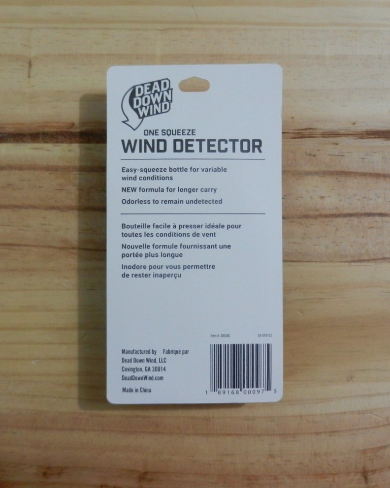 Dead Down Wind; Wind Detector; Odorless; Premium Formula; 2003BC